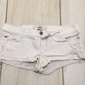 HCo Distressed White Shorts